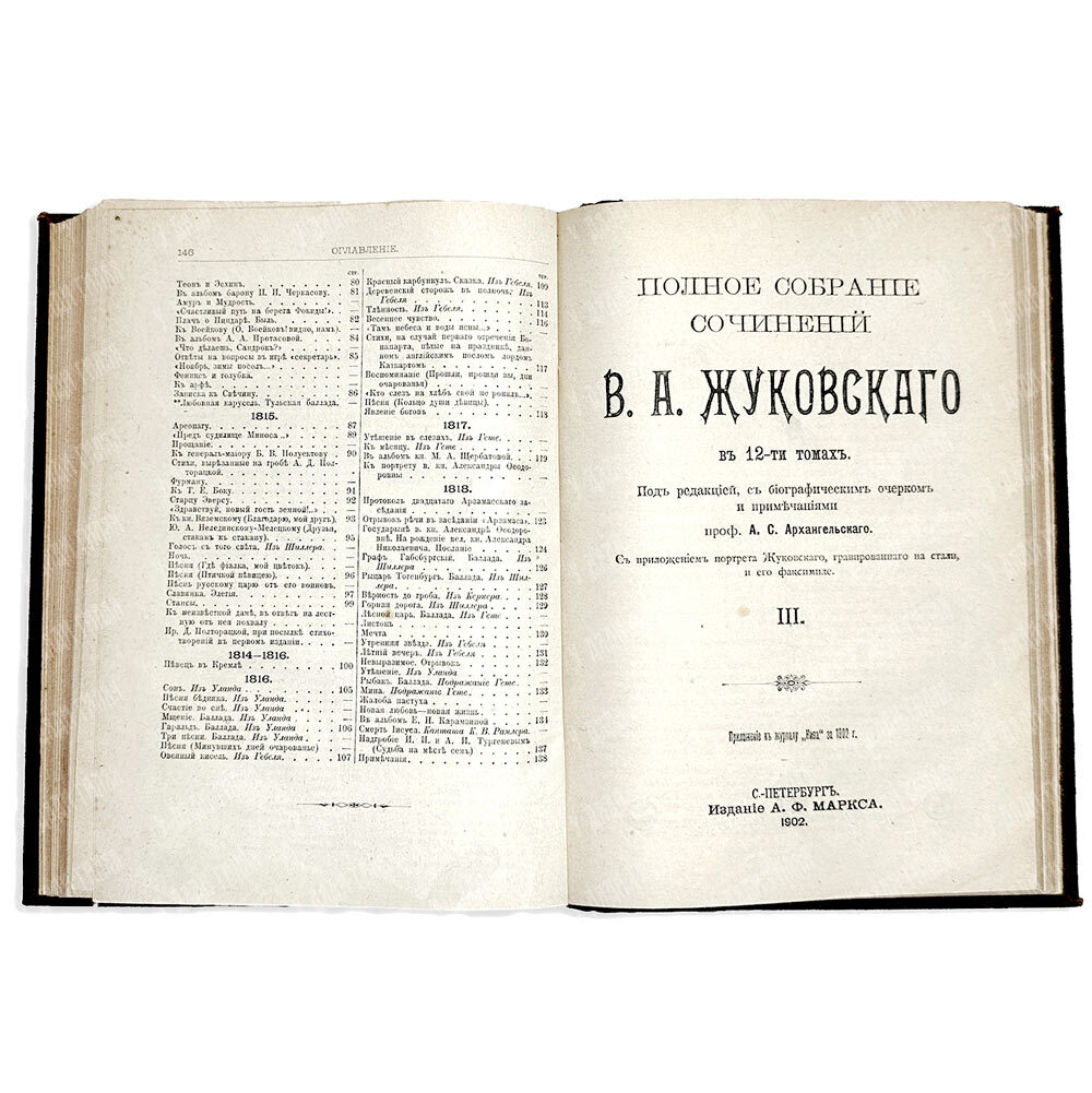 Жуковский В. А. Полное собрание сочинений : в 12 т. Т. 1-4. СПб., изд. Маркс, 1902 г.
