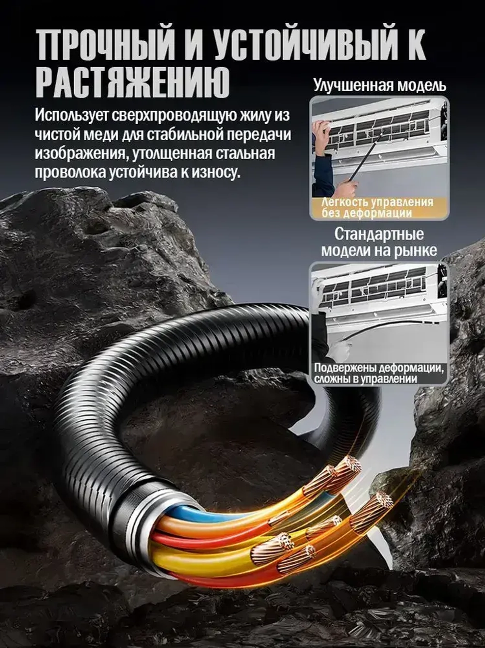 Эндоскоп, 6 мм, IP67, для проверки канализационных труб, автомобильных двигателей, кондиционеров