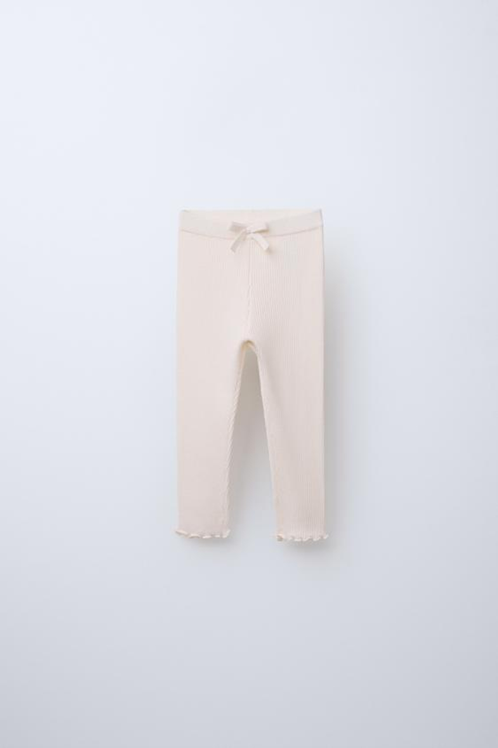 ZARA ОДНОТОННЫЕ ЛЕГИНСЫ В РУБЧИК, ЭКРЮ