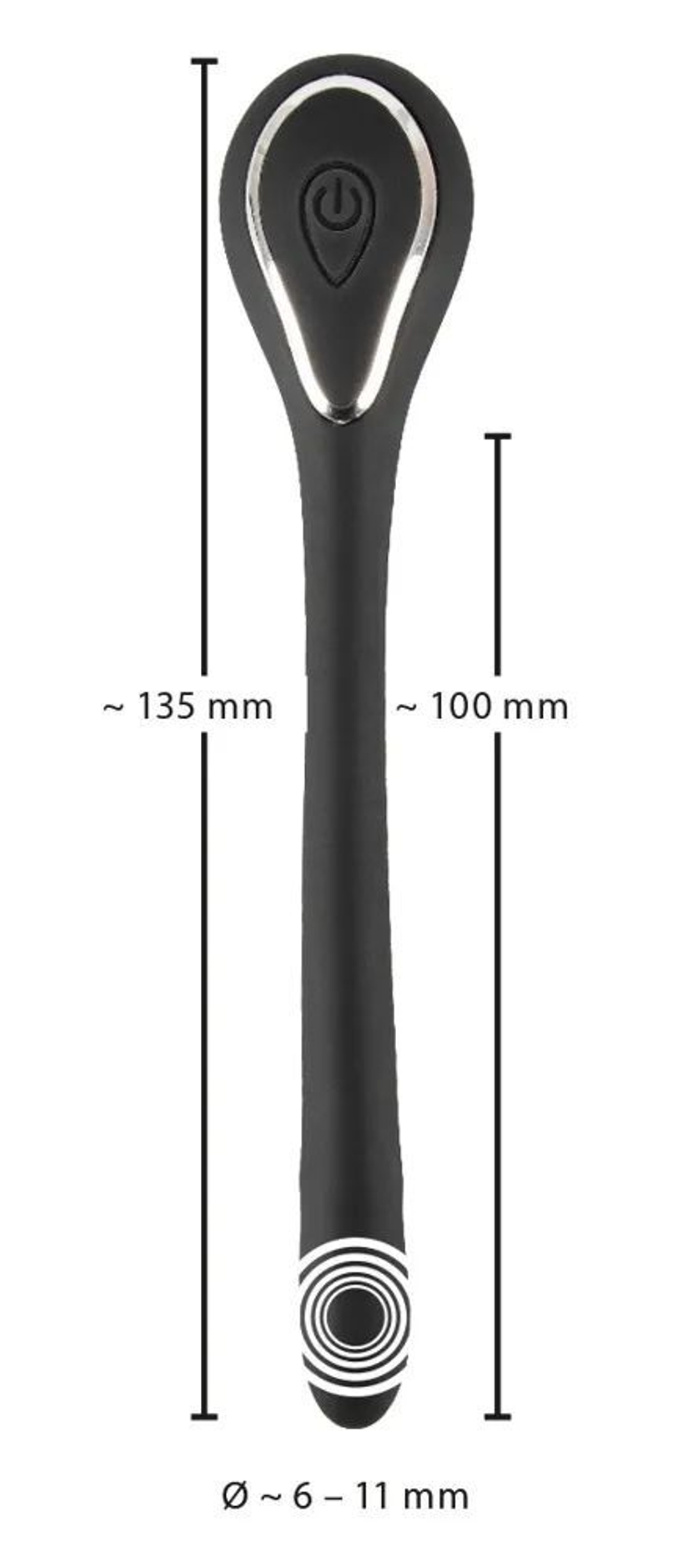 Черный гибкий уретральный стимулятор с вибрацией Vibrating Bendable Dilator - 13,5 см.