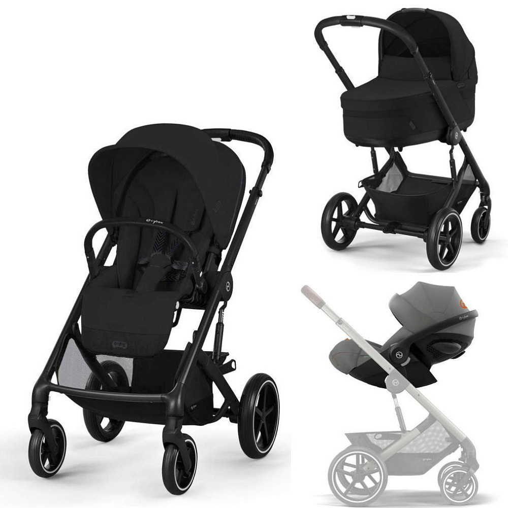 Коляска Cybex Balios S Lux BLK 2025 Cloud G i-Size Lava Grey 3 в 1 Moon Black