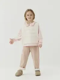 Брюки вельветовые "Пудровый беж" утепленные