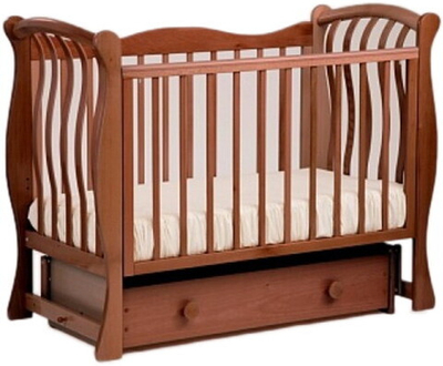 Детская кроватка Кубаньлесстрой Ландыш БИ 07.2 (маятник поперечный) 120x60 см орех светлый