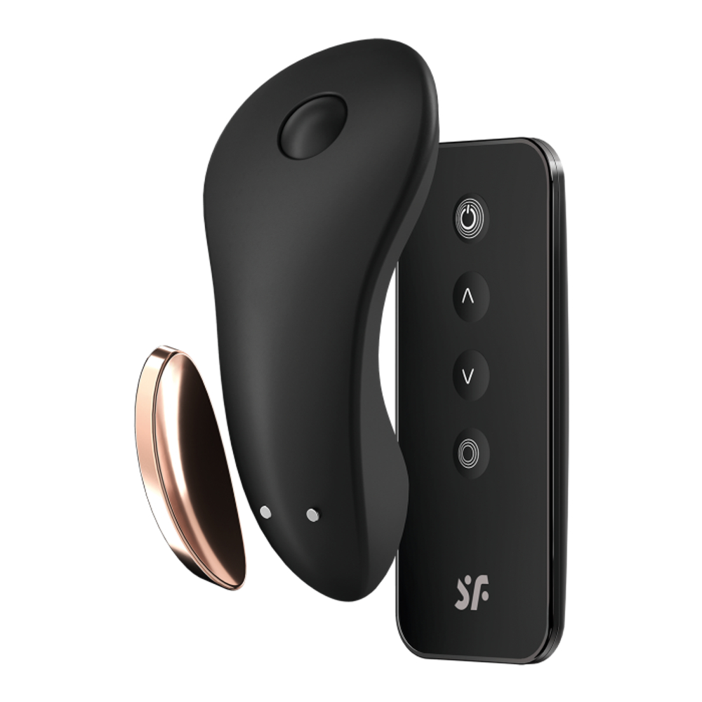 Бесшумный вибромассажер в трусики с пультом и приложением Satisfyer Little Secret