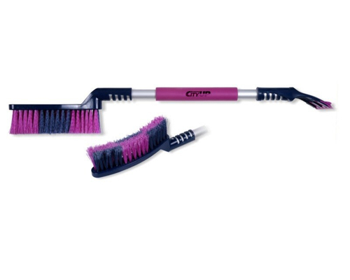 (CityUp) Скребок с щёткой CU-74 для удаления снега и льда с мягкой ручкой (73 см)