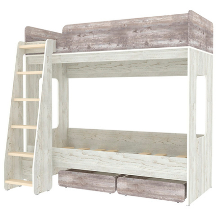 Двухъярусная кровать КарИВи Л-Д601.2 с ящиками 75x175 Винтерберг Бетон