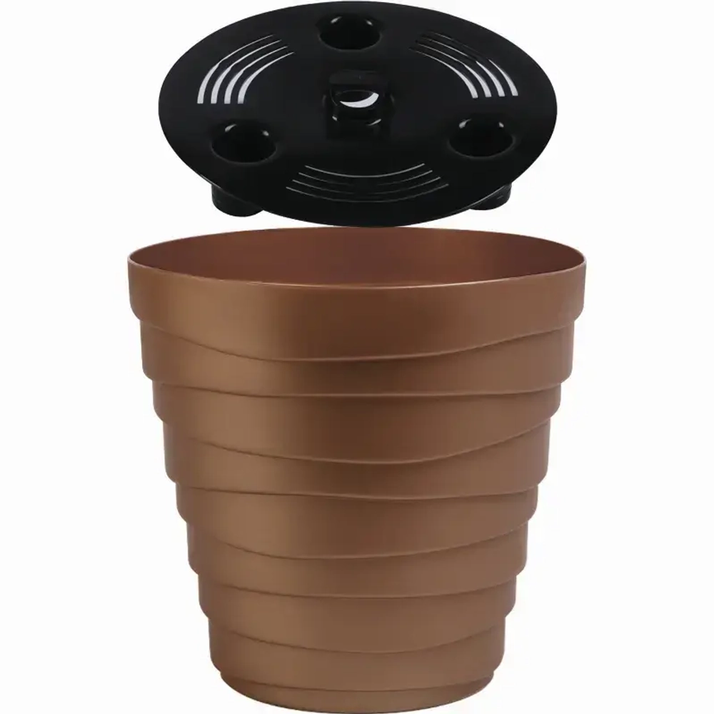 Кашпо для цветов пластиковое 3,5л d-19,7см «Бархан» Золотой песок