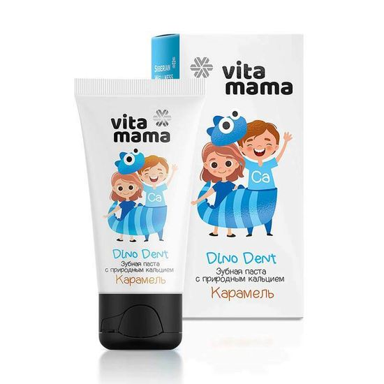 Детская зубная паста с природным кальцием Dino Dent «Карамель»