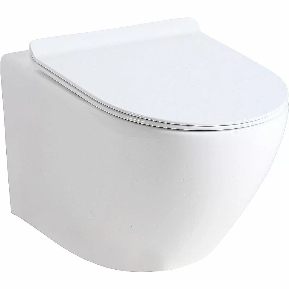 Унитаз подвесной Orange CI07-150W+APB200 безободковый, с крышкой микролифт, с инсталляцией, белый/кнопка хром