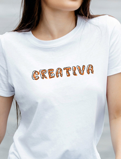Футболка белая с принтом CREATIVA