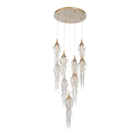 SL1116.203.09 Светильник подвесной ST-Luce Золотой с патиной/Золотой с  патиной, Никель LED 9*5W 300 SALICA