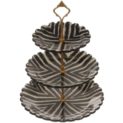 Этажерка для фруктов 3-х ярусная круглая Риштанская керамика