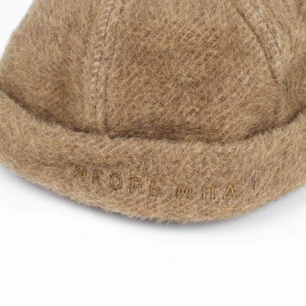 Докер Портовой пальтовый песочно-зеленый в полоску (мохер, шерсть, полиэстер) - фото 2