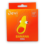 Желтое эрекционное виброкольцо 3,3см Devi Banana Ring VD-106