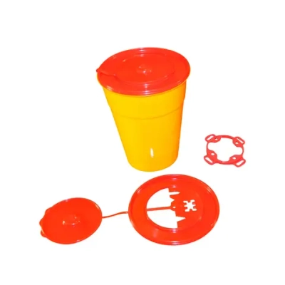 Контейнер для сбора игл Респект класс Б 1,0 л желтый с креплением