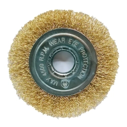 Кордщетка радиальная, плоская из омедненной стальной проволоки 0,3 мм, диаметр 115 мм, посадка 22,5 мм