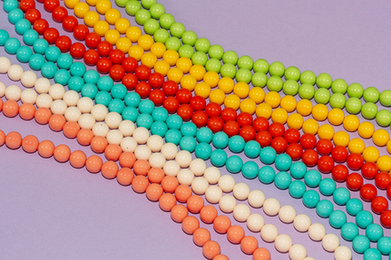 Нить бусин для украшений 8мм, "Майорка-Янтарь" (имитация)