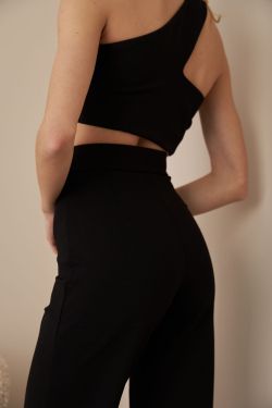 Брюки прямые из джерси черного цвета