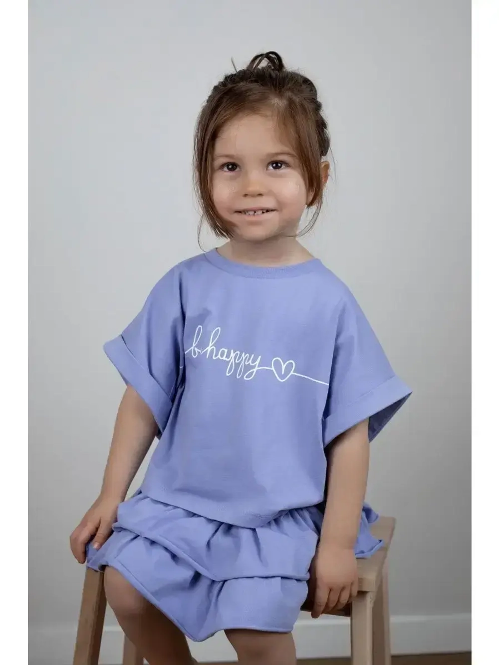 Костюм для девочки летний футболка и юбка