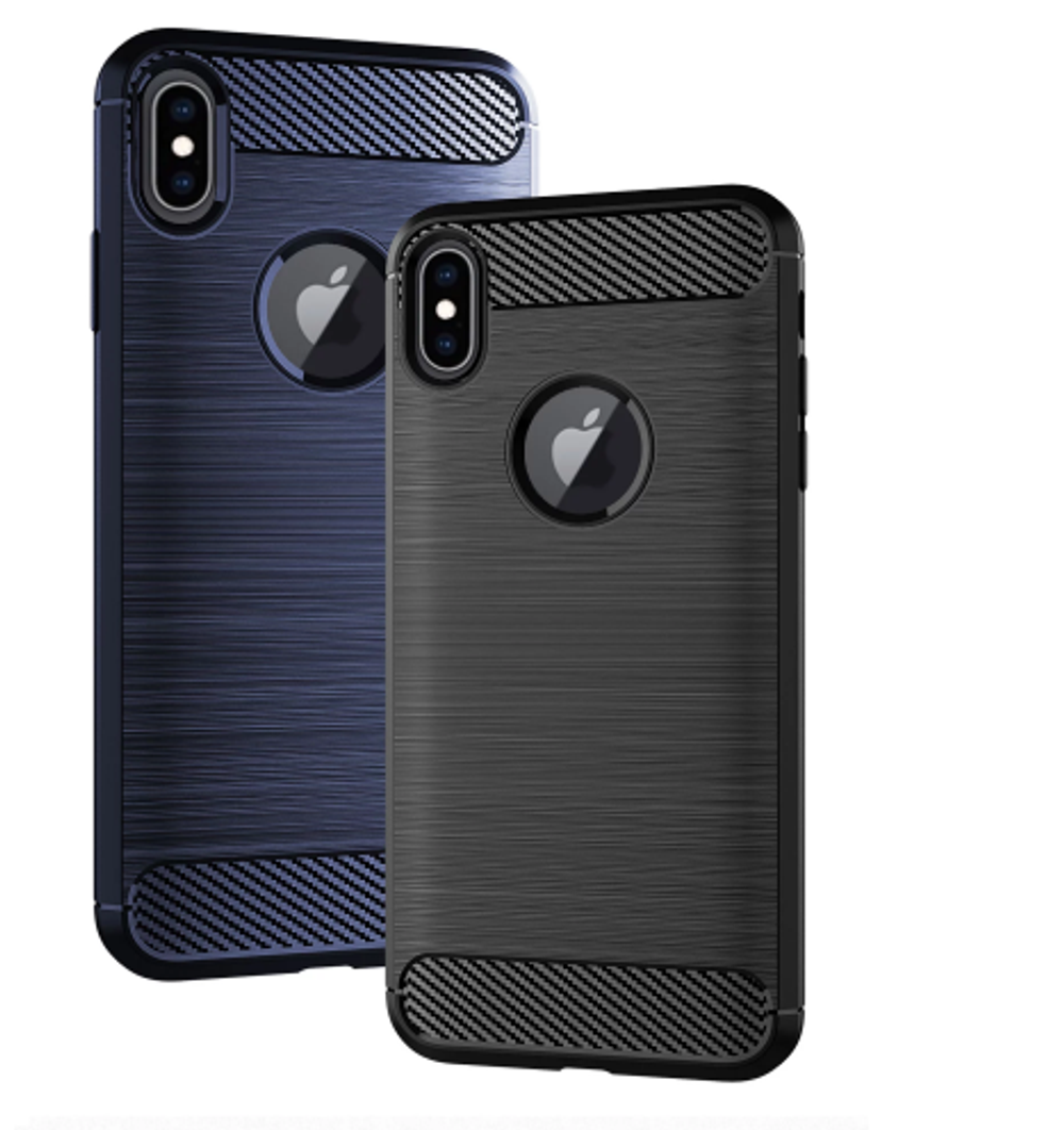 Чехол для iPhone XS Max цвет Blue (синий), серия Carbon от Caseport