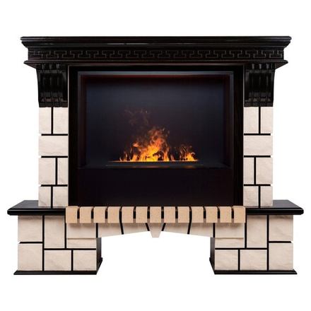 Электрокамин RealFlame Stanley 26 WT белый с очагом 3D Cassette 630 Black Panel