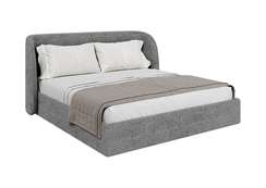 Кровать двуспальная Classic 180 см (серый, рогожка)