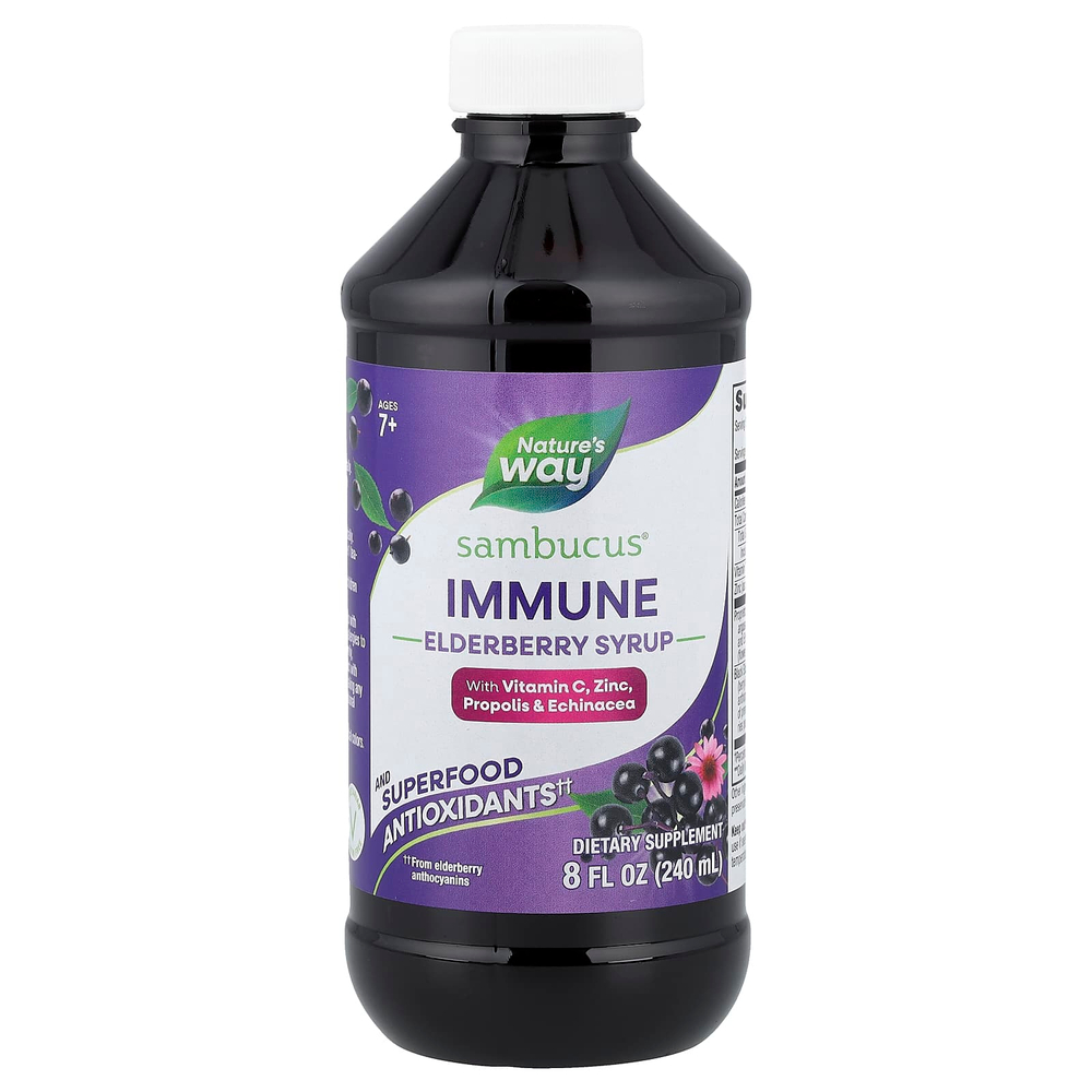 Nature's Way, Sambucus®, сироп из бузины для укрепления иммунитета, для детей от 7 лет, 240 мл (8 жидк. унций)
