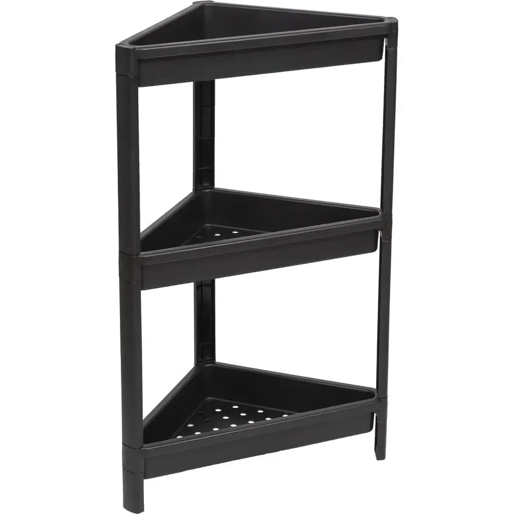 Полка угловая VIKEA подвесная 3-х ярусная (черный)