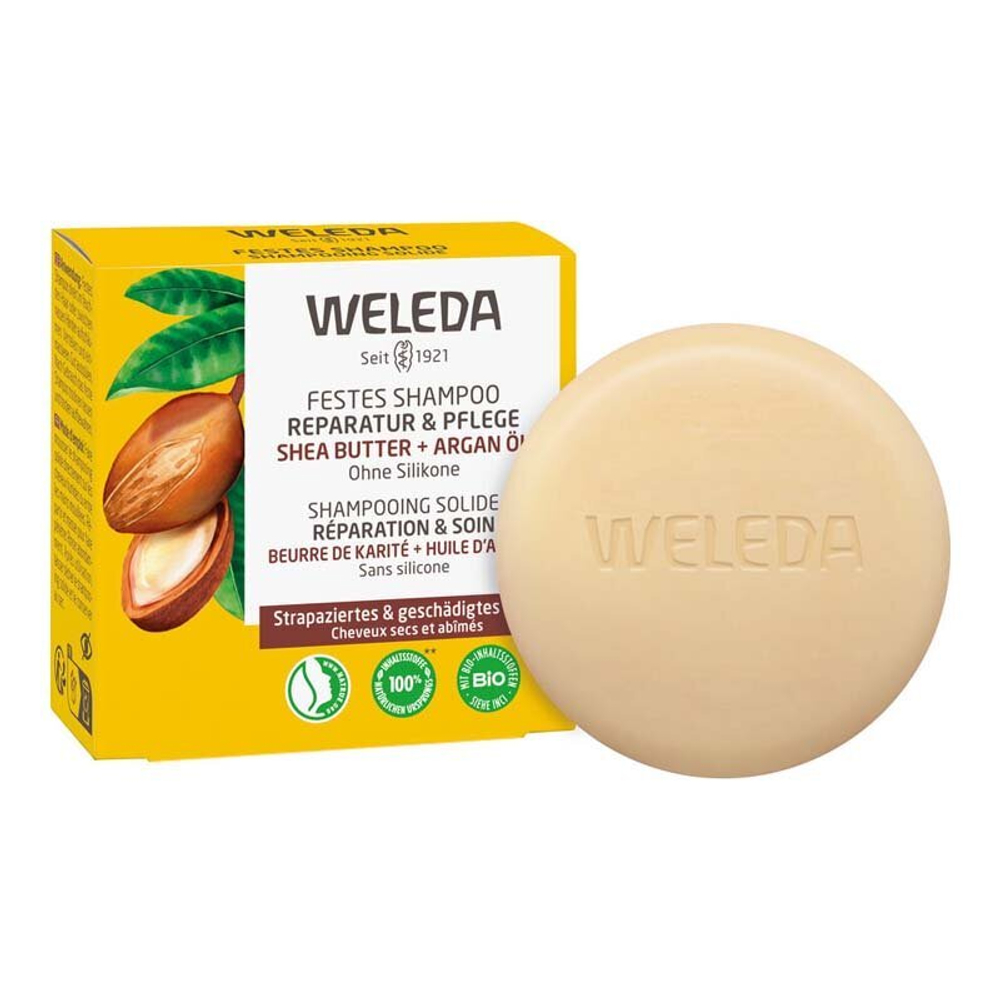 Твердый шампунь для восстановления и ухода Weleda, 50 гр
