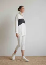 Толстовка платье Alexandra Talalay KP010 с воротником на молнии молочно-графитовый