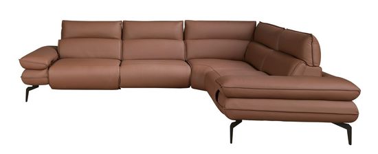 Угловой диван Relax Angel Cerda из коричневой кожи, модель 6239