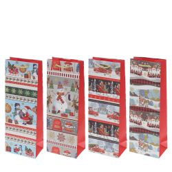 GAEM Пакет подарочный для бутылок (бумага 210г/м2, блок 12шт), L12,5 W8,5 H36 см, 4в.