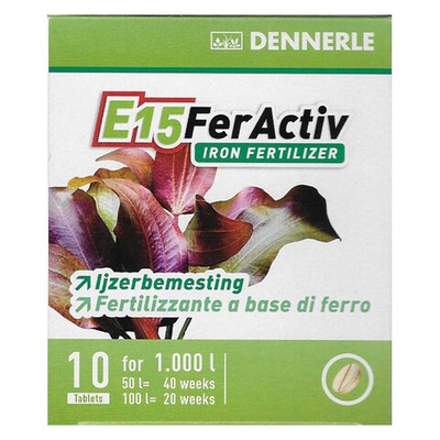 Dennerle E15 FerActiv 10 шт - таблетки для растений с железом (на 1000 л)