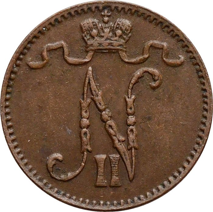 1 пенни 1913 (монета для Финляндии) XF