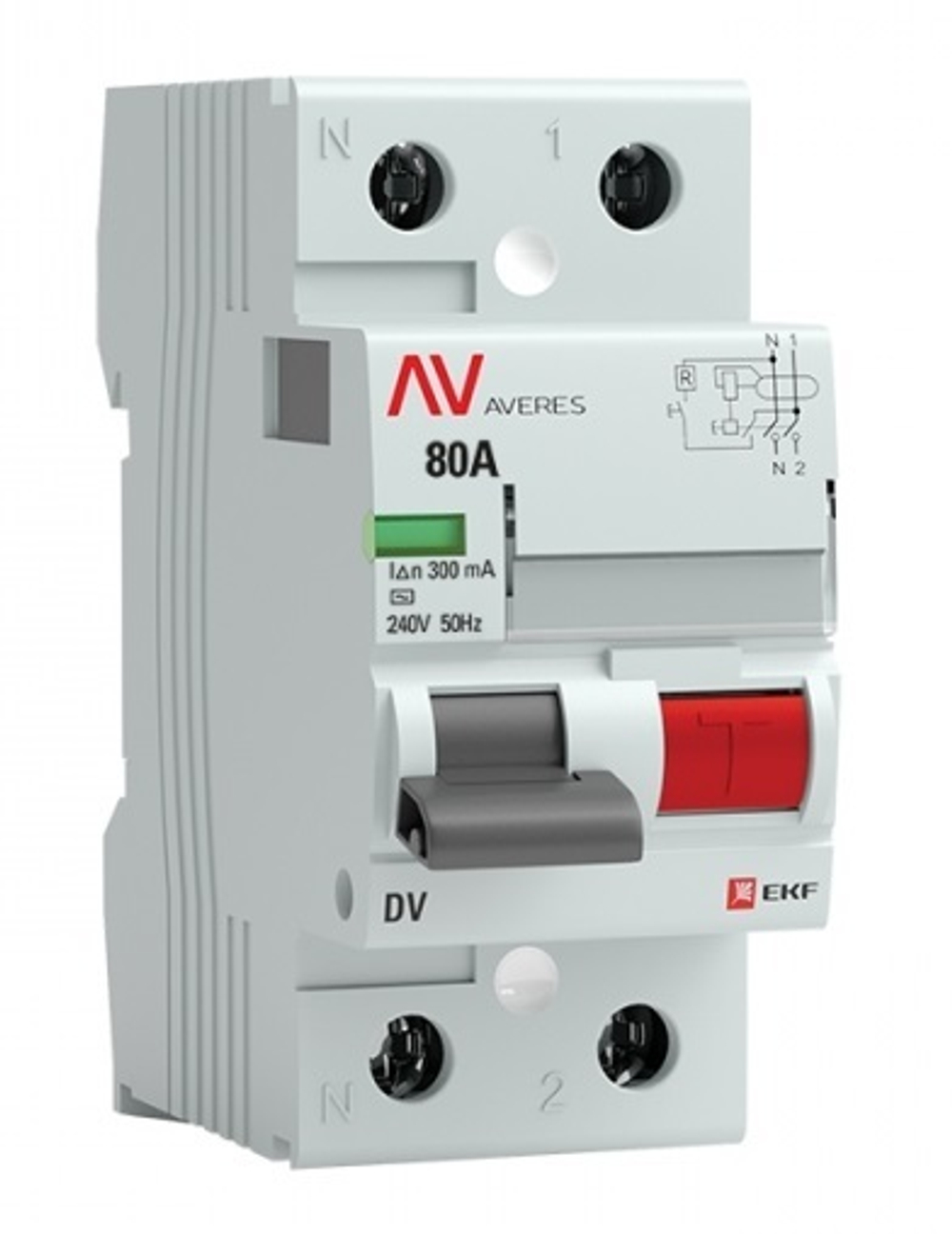 УЗО  EKF rccb-2-80-300-ac-av