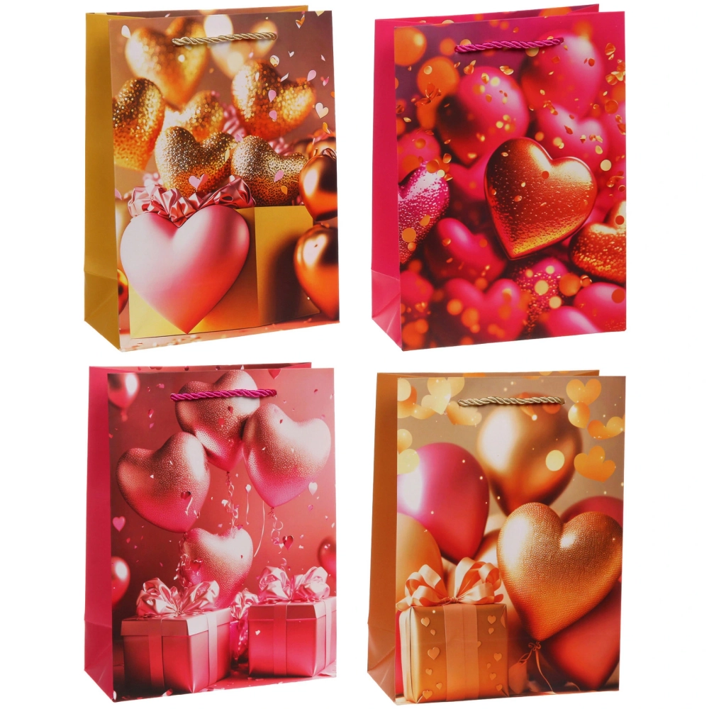 Пакет подарочный «Море сердец» 18*24*8.5 см