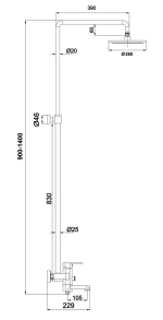 Душевая стойка Timo "Beverly" SX-1060/03, 3 режима, высота 140-150 см, чёрная