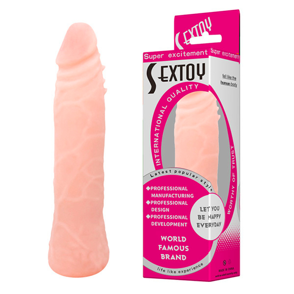 Реалистичный фаллоимитатор 19см с шишечками под головкой Baile BW-007006G