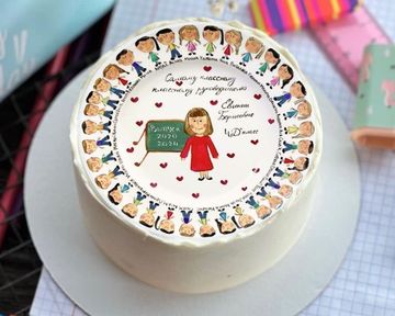 Бенто торт на выпускной учителю с фотопечатью