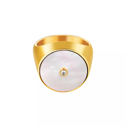 печатка «глаза Солнца» из перламутра с бриллиантом