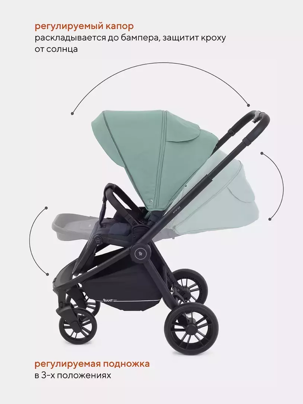 Коляска детская RANT basic "ENERGY" (2в1) RA091 Green