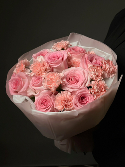 Дуо букет «Роза и диантус»