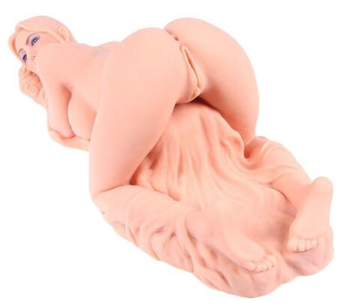 Телесный вибромастурбатор Valentina Auto с двумя любовными отверстиями (Цвет: телесный)