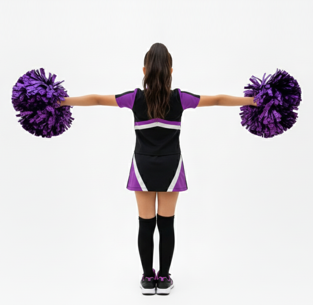 Костюм для чирлидинга детский малиновый с черным