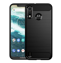 Чехол для Motorola Moto One Power 2 (P40 Play) цвет Black (черный), серия Carbon от Caseport