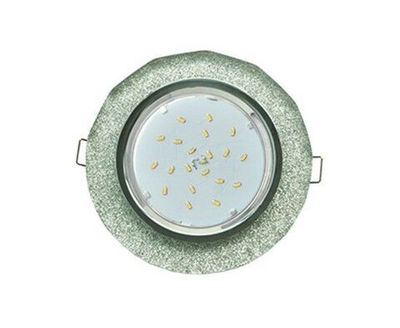 Ecola GX53 H4 LD5313 Glass Стекло Круг с вогнутыми гранями с подсветкой хром - серебряный блеск 38x126 (к+) SS53RCECH