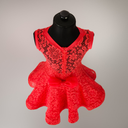 платье для танцев с гипюром