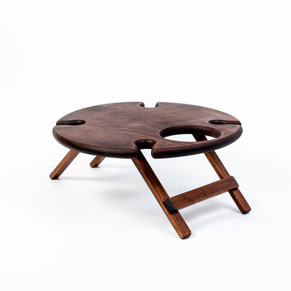 Винный столик со складывающимися ножками из Сибирского Кедра VN3