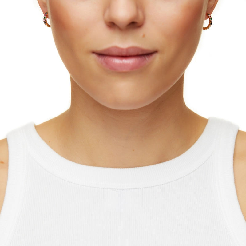 Серьги Золотой Блестящий Кликер – Разноцветные