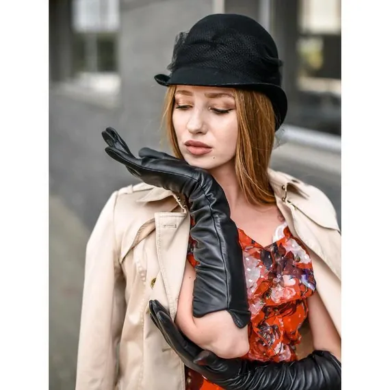 Перчатки женские, размер 7, цвет чёрный